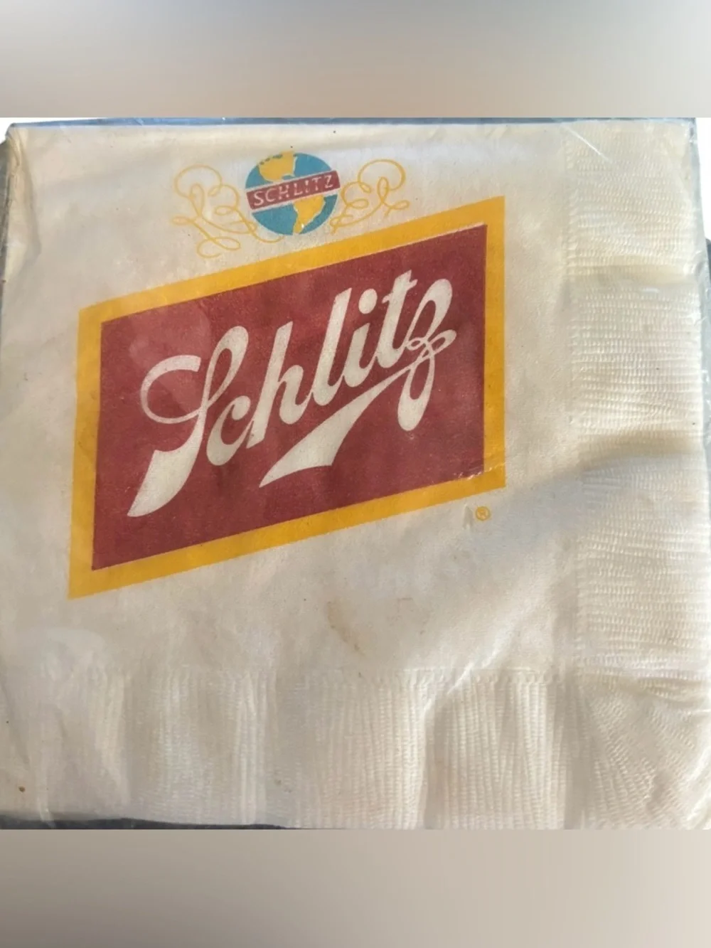 VTG Shlitz Beer Beverage Napkins Sealed 20 3-Ply 9 7/8” X9 7/8” Appleton WI